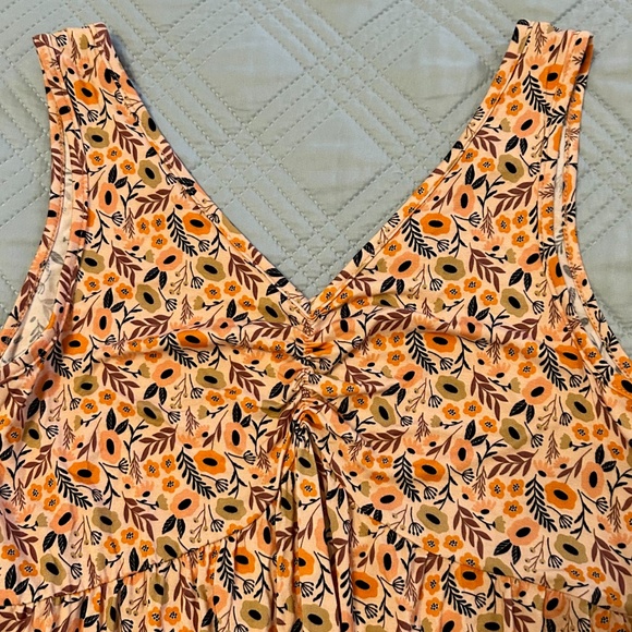 IGENJUN Orange Floral Tank Top, Size Small - Picture 3 of 8